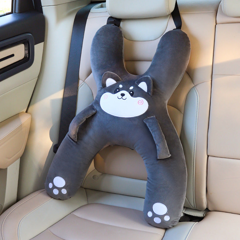 🧸 Mäkký vankúšik do auta v tvare písmena H pre malé deti – ergonomická opierka hlavy a krku pre deti