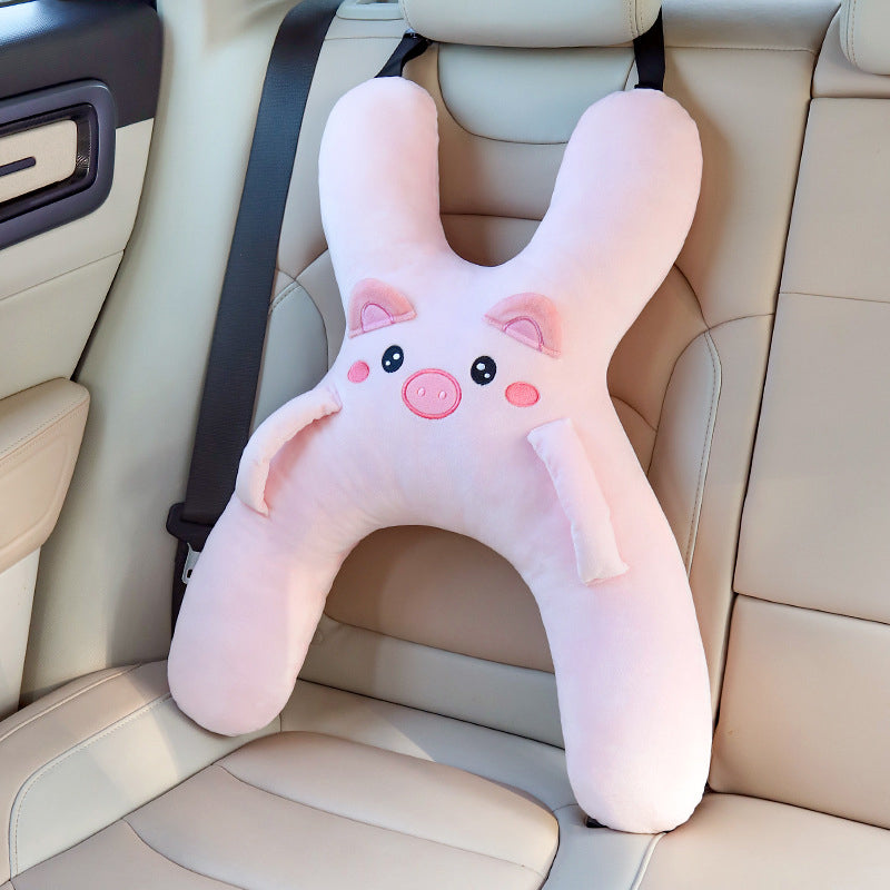 🧸 Mäkký vankúšik do auta v tvare písmena H pre malé deti – ergonomická opierka hlavy a krku pre deti